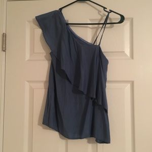 Gorgeous one shoulder blue top